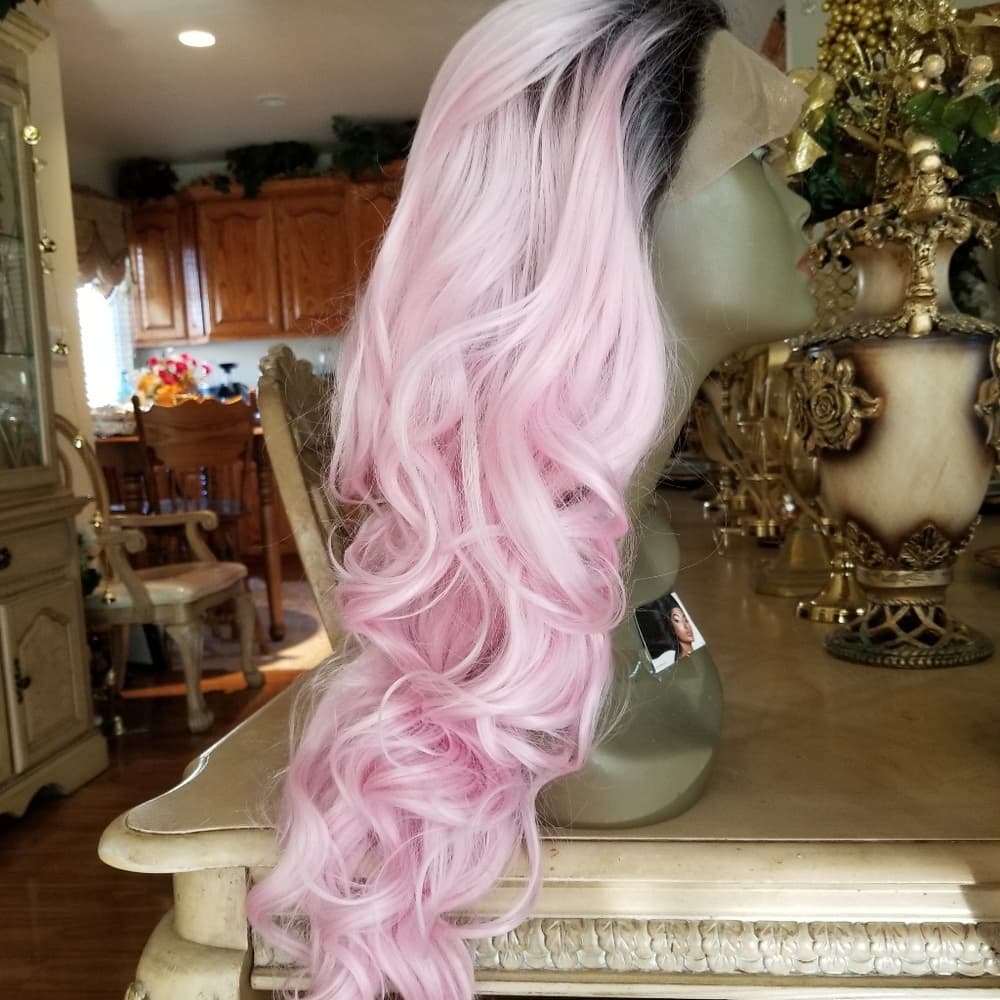 Ombre Pink Beauty Lace Front Wig - Thumbnail 7