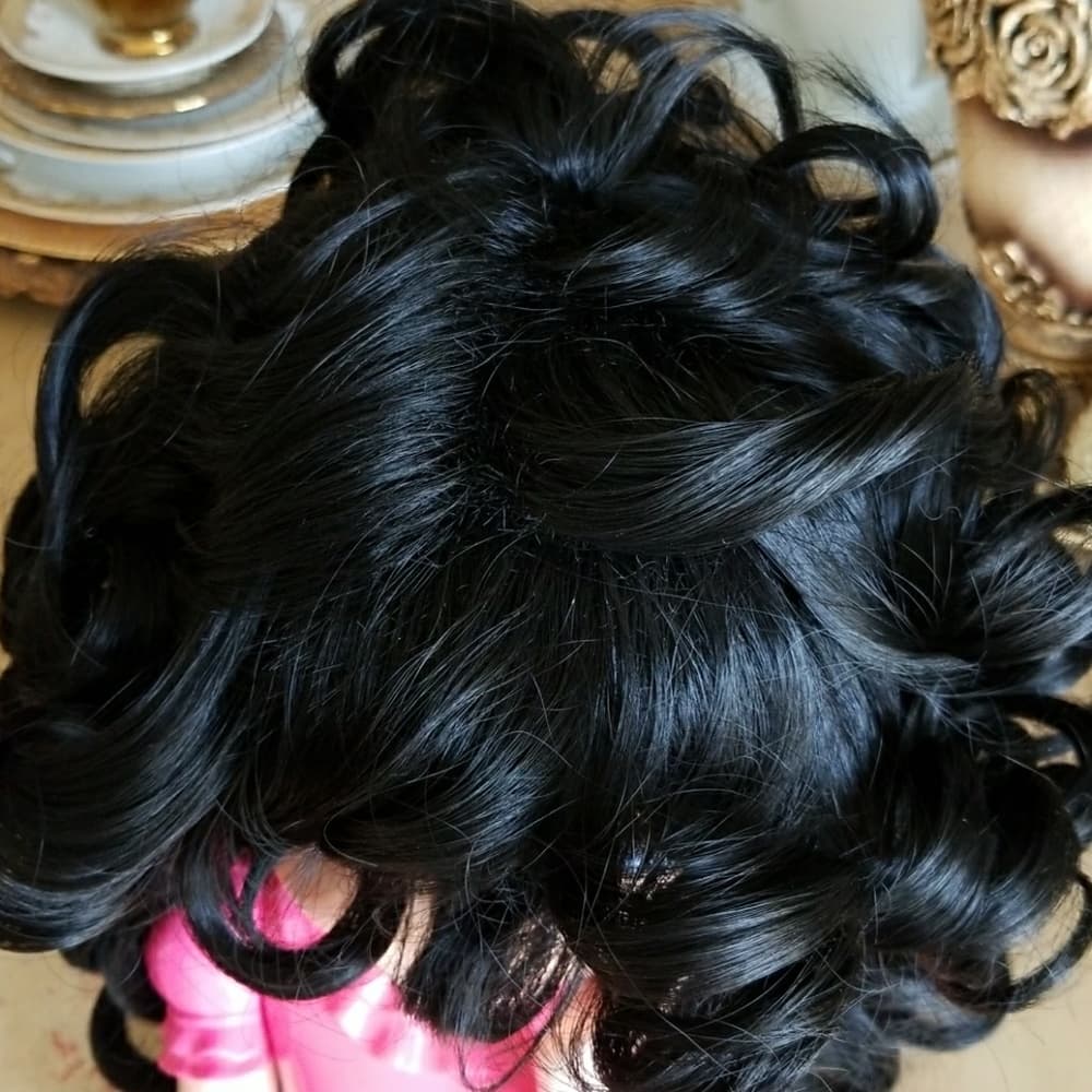 Beauty Black Curly Doll Wig - Thumbnail 7