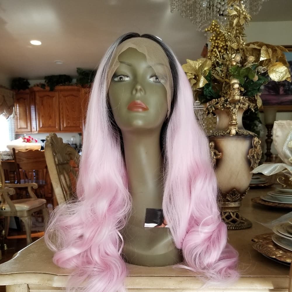 Ombre Pink Beauty Lace Front Wig - Thumbnail 3