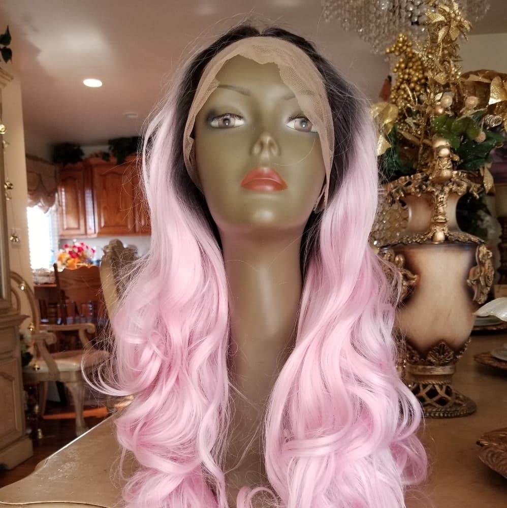 Ombre Pink Beauty Lace Front Wig - Thumbnail 5