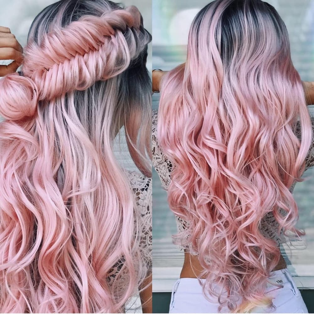 Ombre Pink Lace Front Wig - Thumbnail 2