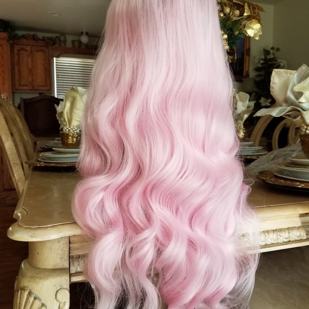 Ombre Pink Beauty Lace Front Wig - Thumbnail 4