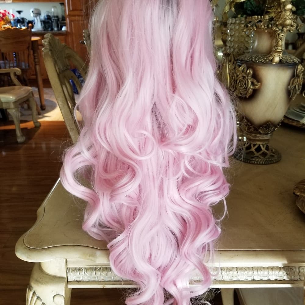 Ombre Pink Beauty Lace Front Wig - Thumbnail 6