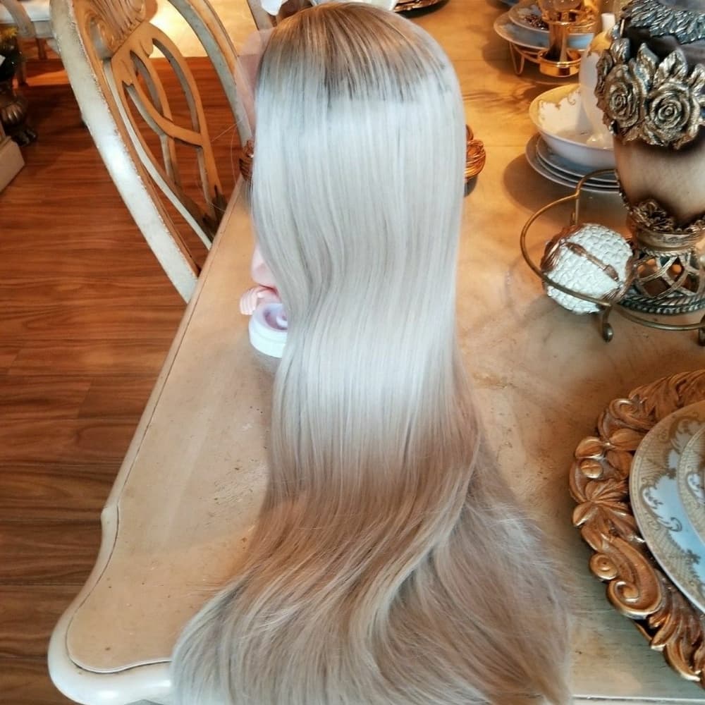 White Blonde Lace front Wig - Thumbnail 4