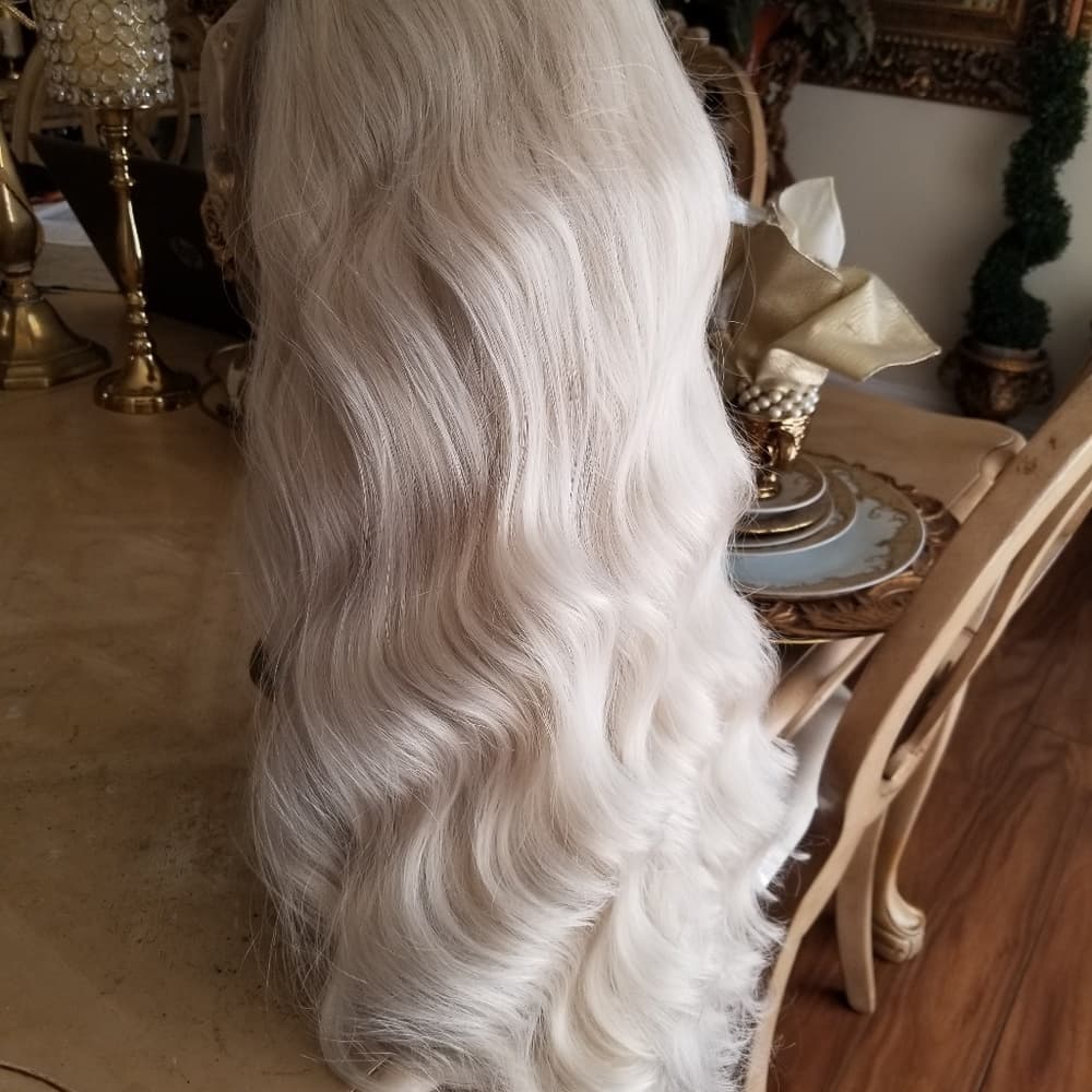 White Blonde Lace Front Wig - Thumbnail 4