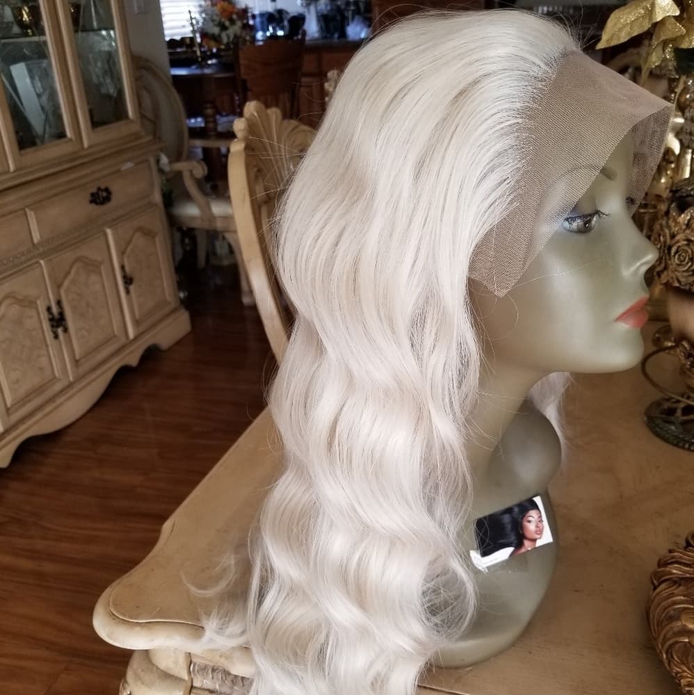 White Blonde Lace Front Wig - Thumbnail 2