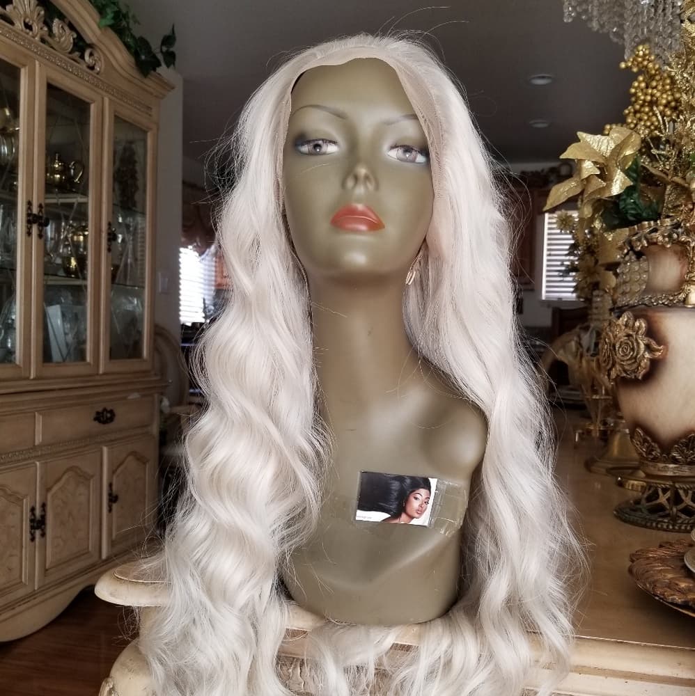 White Blonde Lace Front Wig - Thumbnail 3
