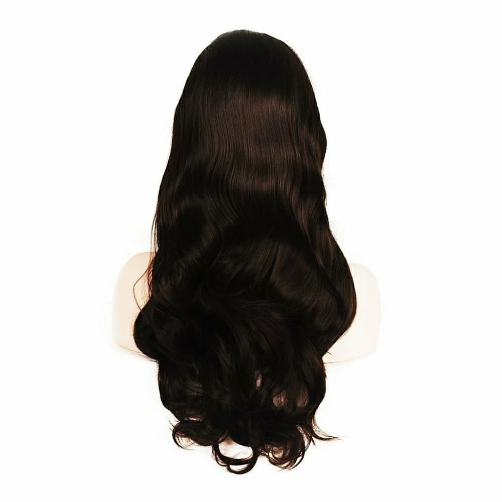 Dark Brown Wavy Beauty Lace Front Wig - Thumbnail 3