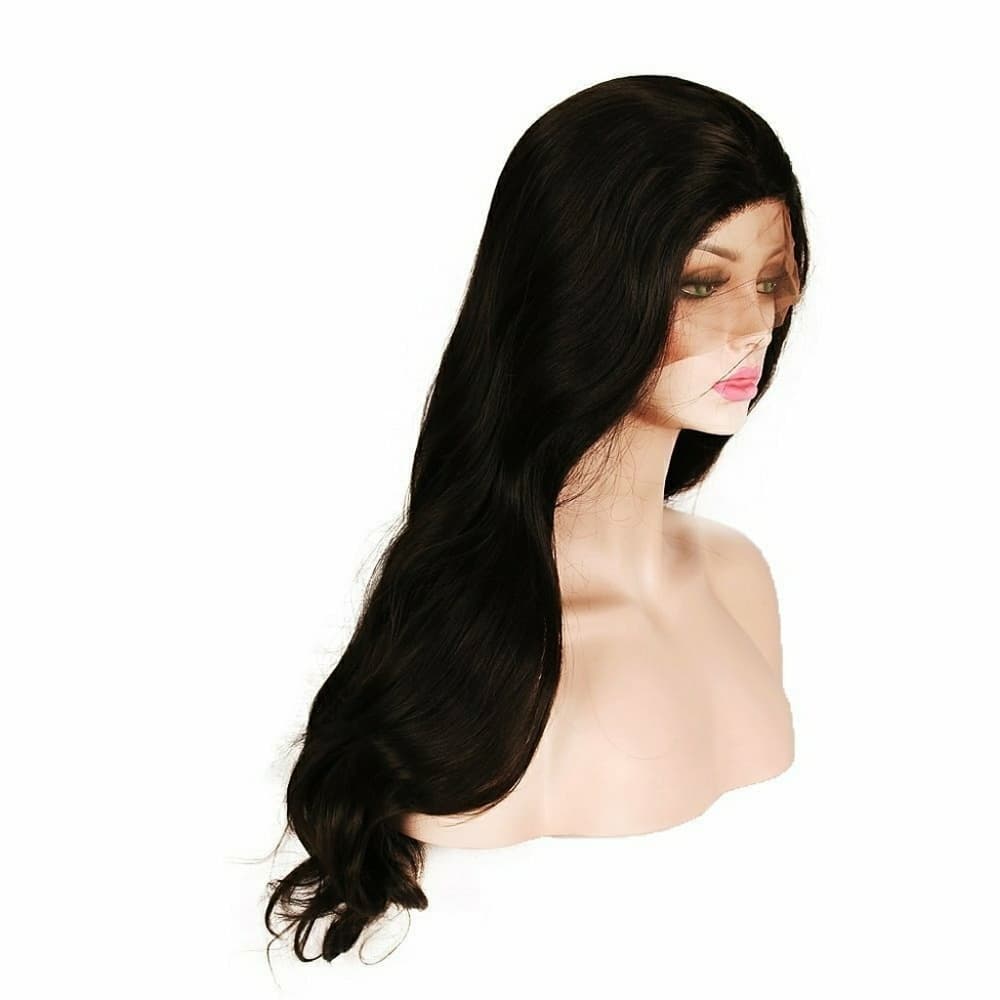 Dark Brown Wavy Beauty Lace Front Wig - Thumbnail 2