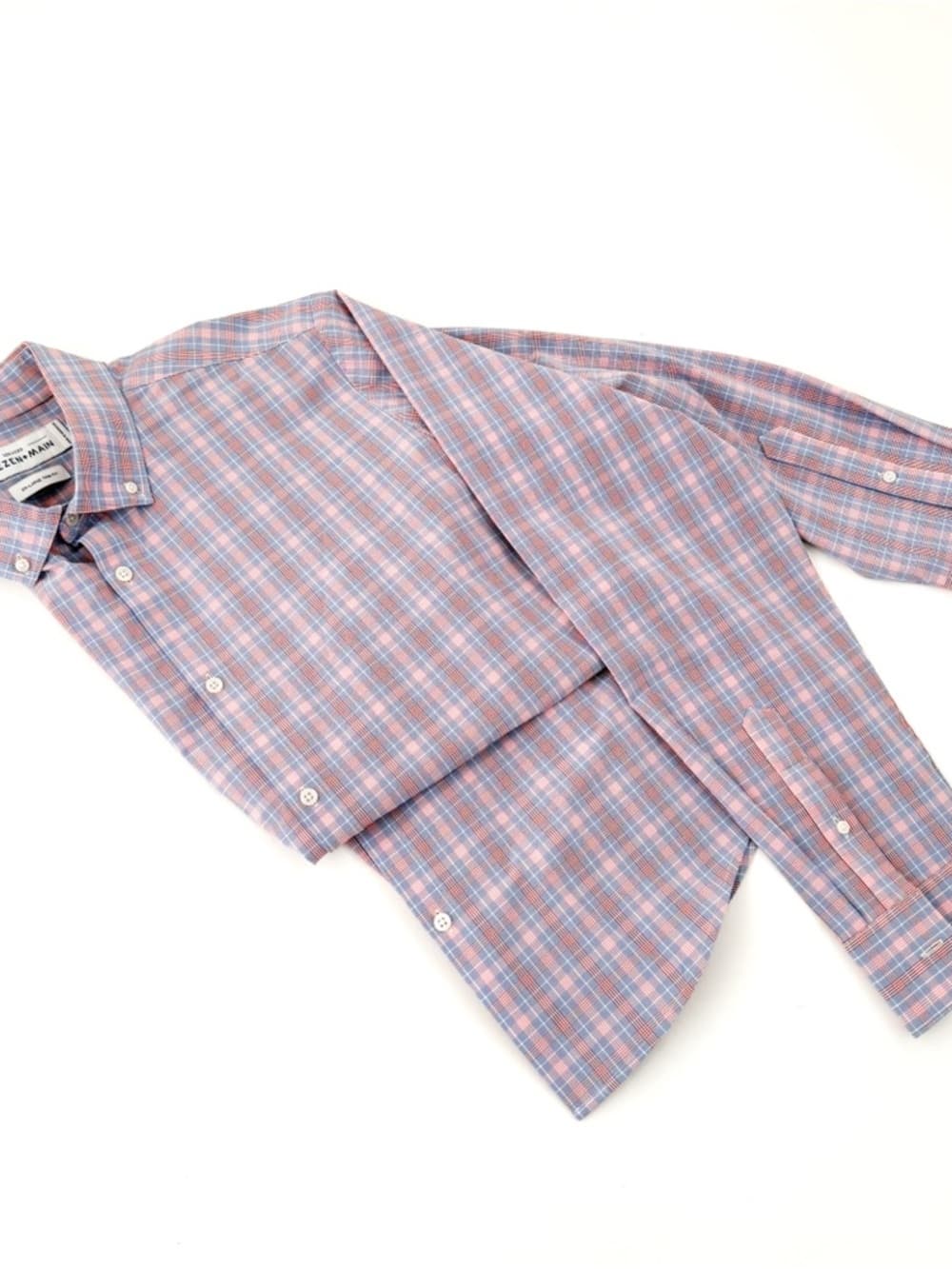 New Mizzen + Main Trim Leeward Button Down Shirt Plaid Light XXL White Men's - Thumbnail 2