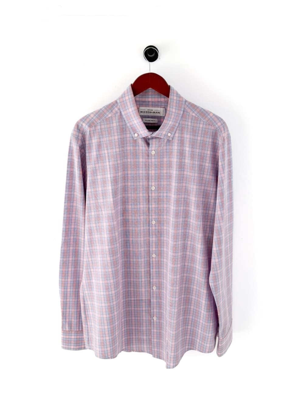 New Mizzen + Main Trim Leeward Button Down Shirt Plaid Light XXL White Men's - Thumbnail 5