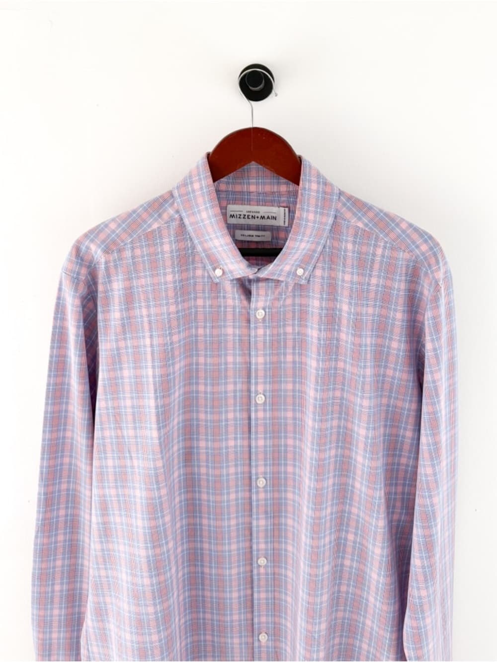 New Mizzen + Main Trim Leeward Button Down Shirt Plaid Light XXL White Men's - Thumbnail 7