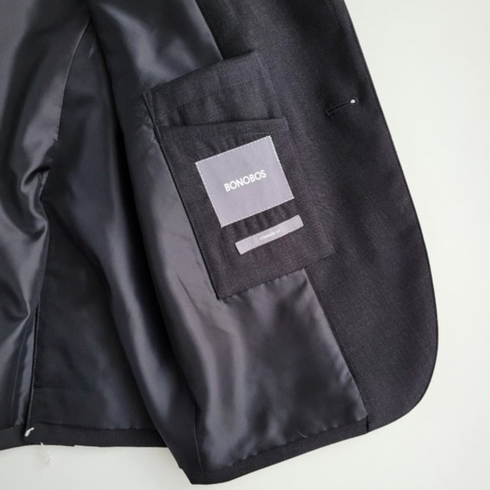 NEW Bonobos Blazer Wool Standard Fit Sport Jacket Charcoal Gray Dark Men 40L - Thumbnail 8