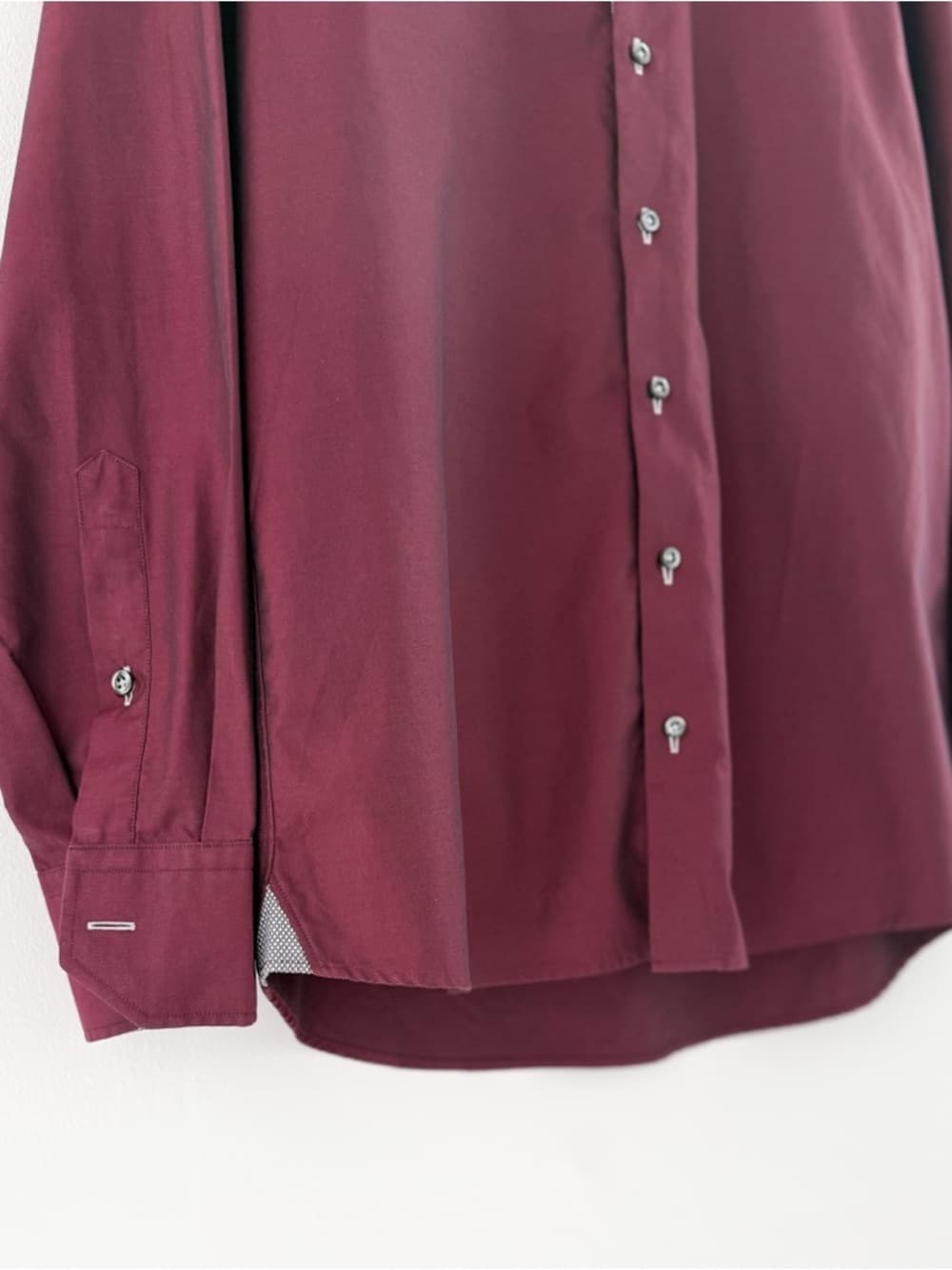 Stenstroms Spread Collar Dress Shirt Two-Fold Cotton Twill Burgundy Size 16 Mens - Thumbnail 8