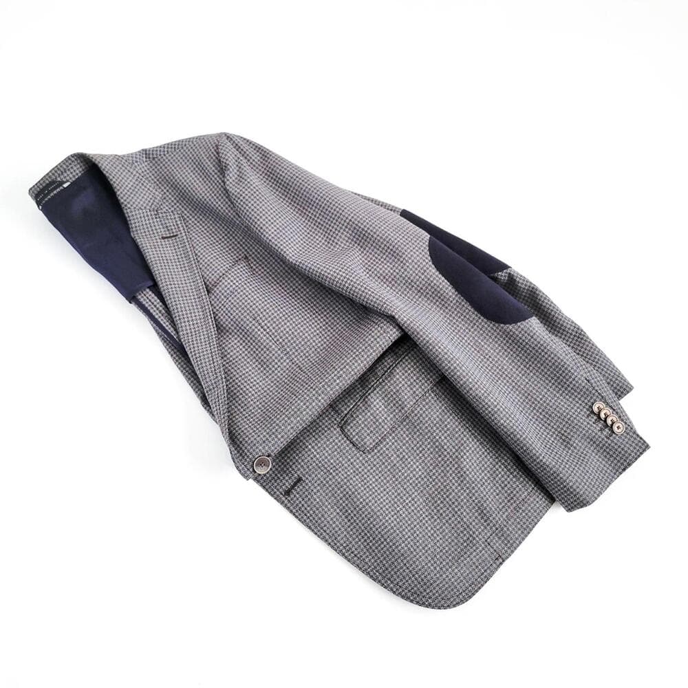 NEW Hugo Boss Blazer Halowon Slim Cross Stitch Italian Wool Gray Blue 40 - Thumbnail 8