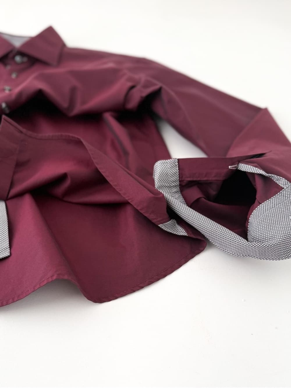 Stenstroms Spread Collar Dress Shirt Two-Fold Cotton Twill Burgundy Size 16 Mens - Thumbnail 12
