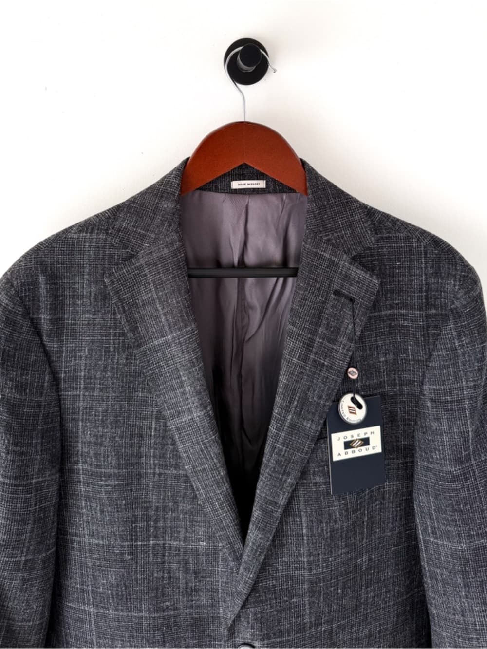 New Joseph Abboud Wool Silk Linen Sport Coat Blazer Glen Plaid Men's 42L - Thumbnail 3