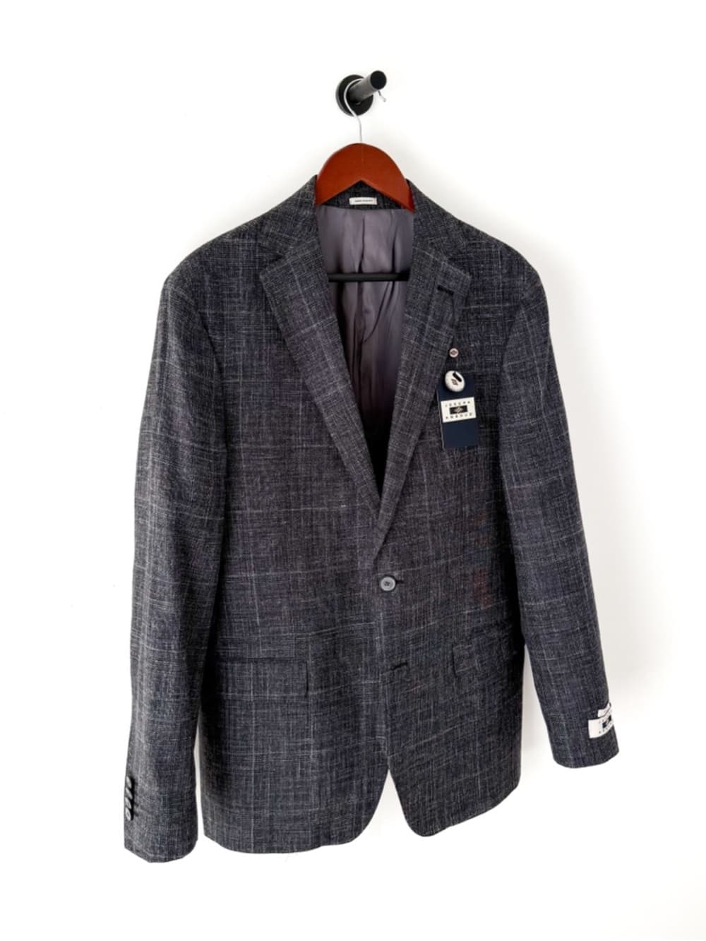 New Joseph Abboud Wool Silk Linen Sport Coat Blazer Glen Plaid Men's 42L - Thumbnail 6