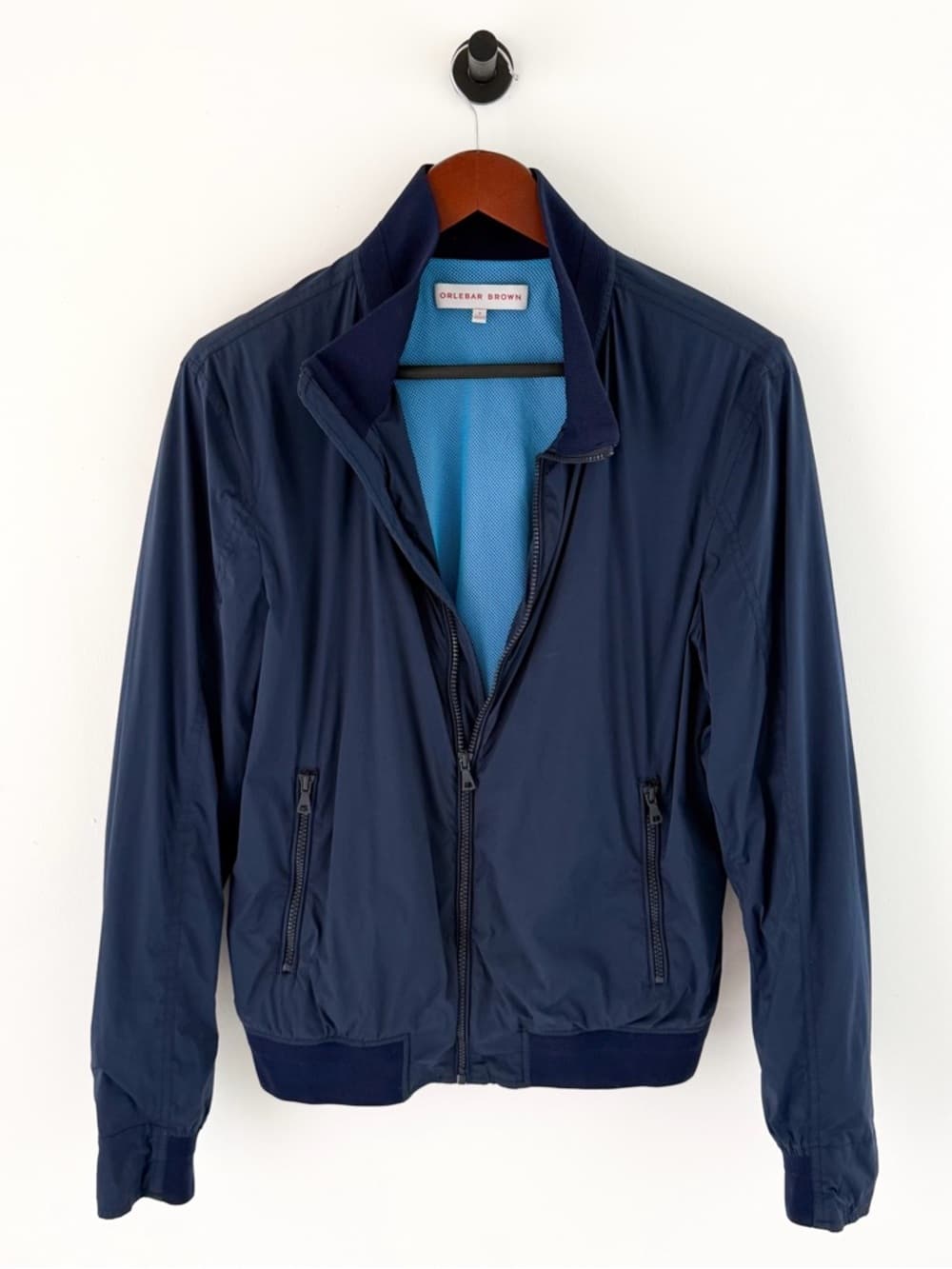 Orlebar Brown Windbreaker Bomber Jacket Spring Navy Blue Men's Size M - Thumbnail 14