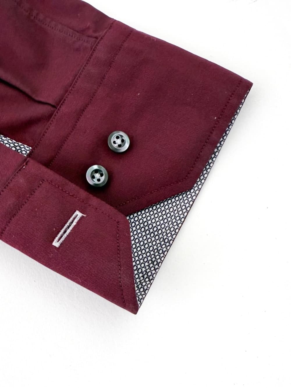 Stenstroms Spread Collar Dress Shirt Two-Fold Cotton Twill Burgundy Size 16 Mens - Thumbnail 11
