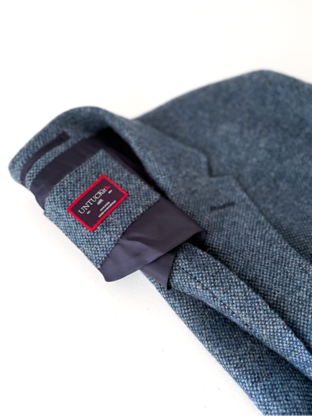 New UNTUCKit Flannel Italian Wool Blazer Sport Coat Piper Blue Mens 40R - Thumbnail 3