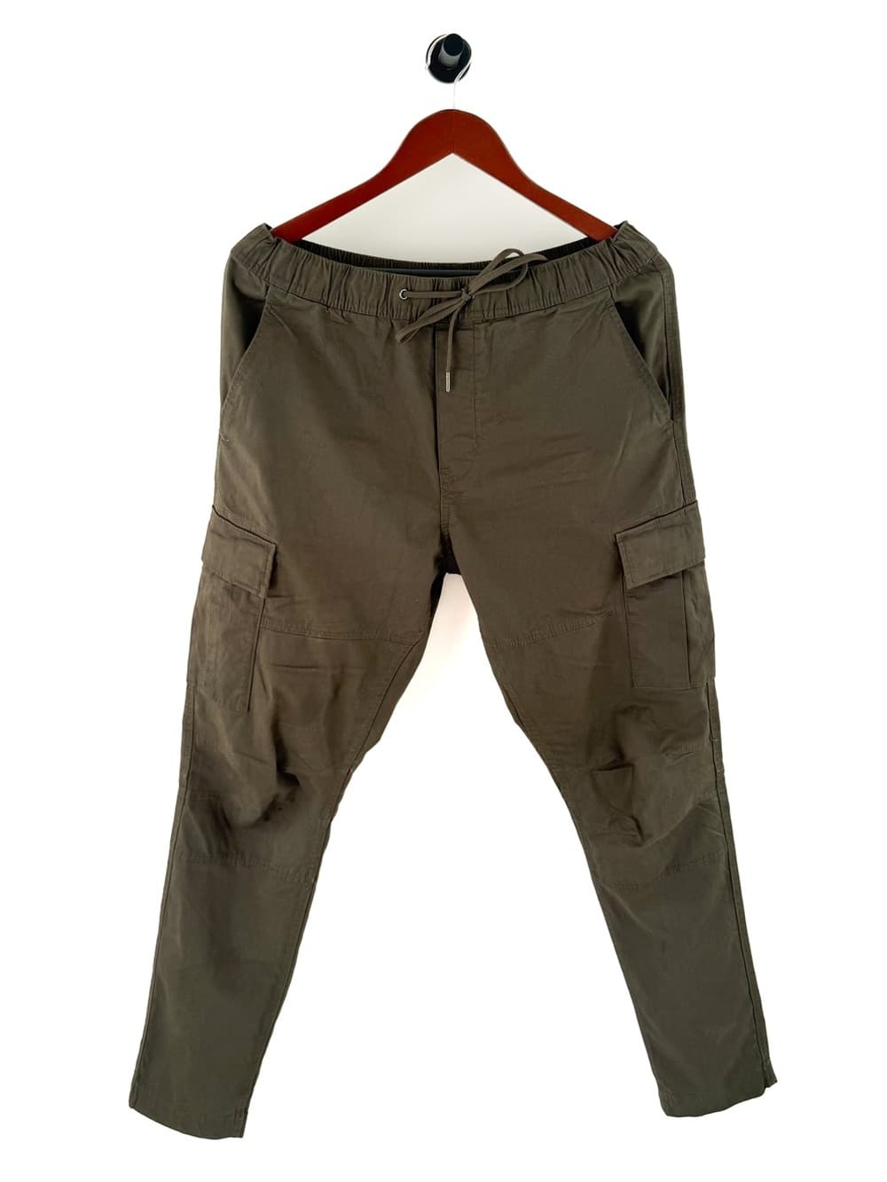 H&M Cargo Cotton Jogger Pants Green Dark Olive Slim Mens M - Thumbnail 2