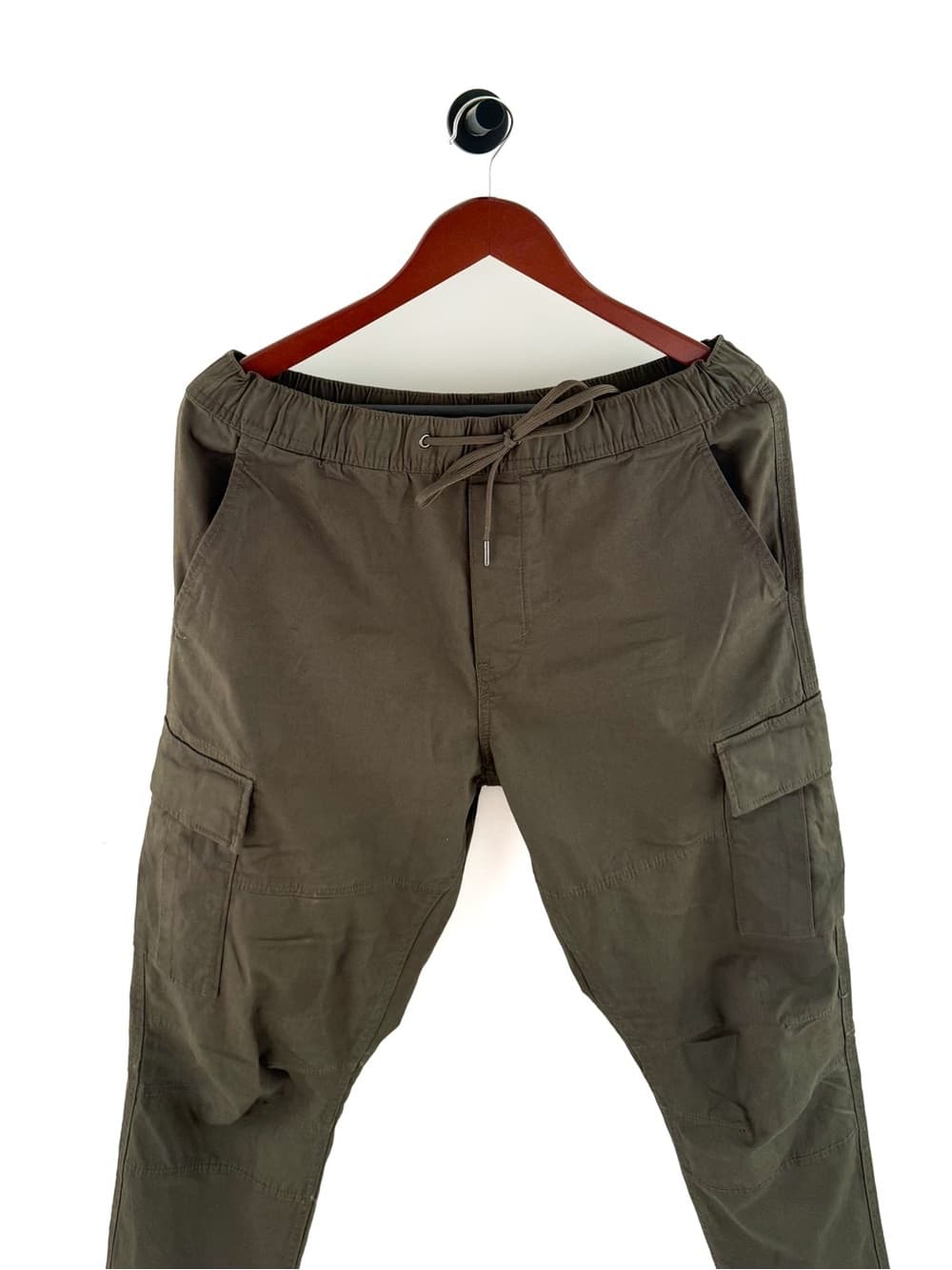H&M Cargo Cotton Jogger Pants Green Dark Olive Slim Mens M - Thumbnail 3