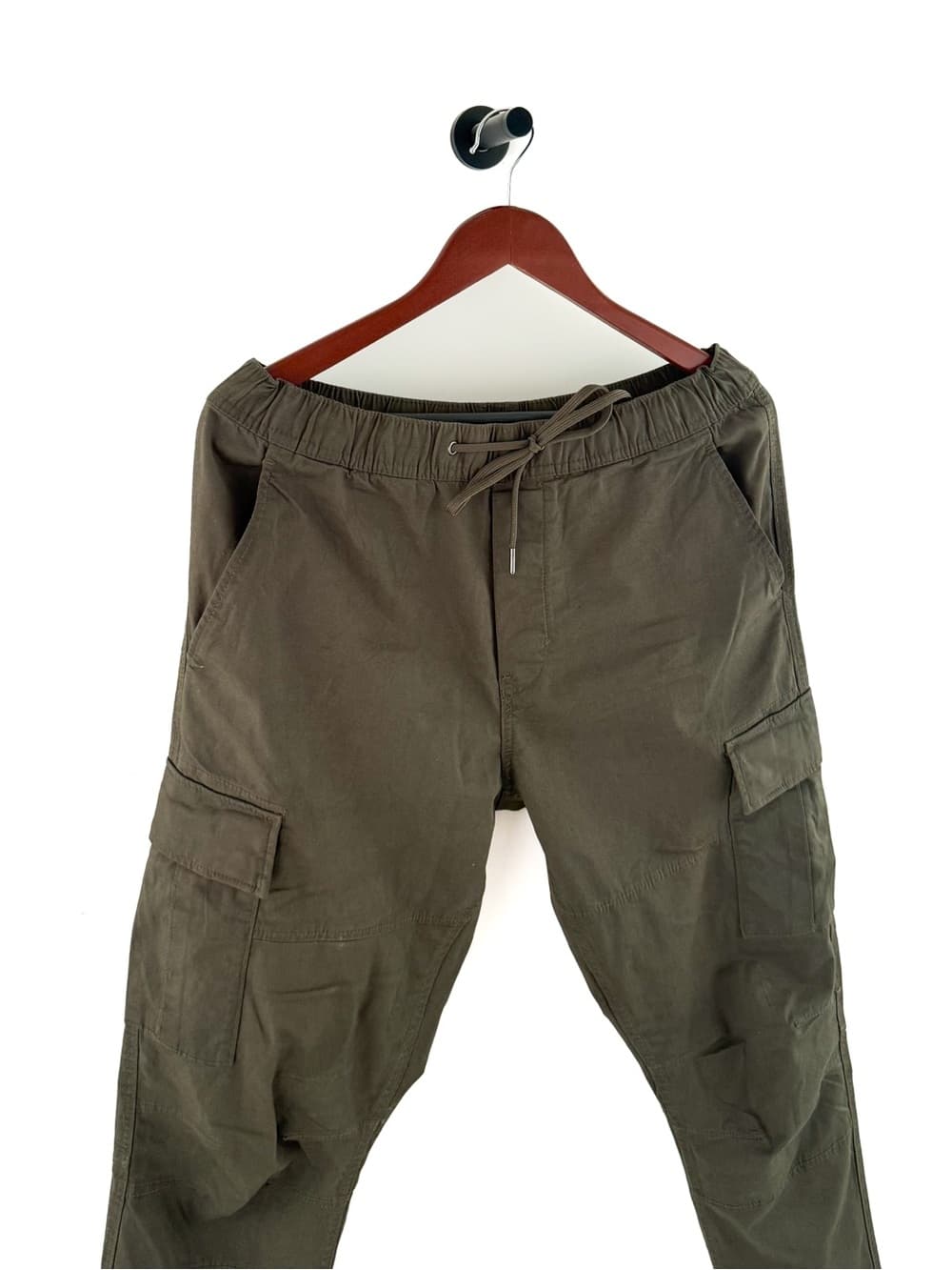 H&M Cargo Cotton Jogger Pants Green Dark Olive Slim Mens M - Thumbnail 4
