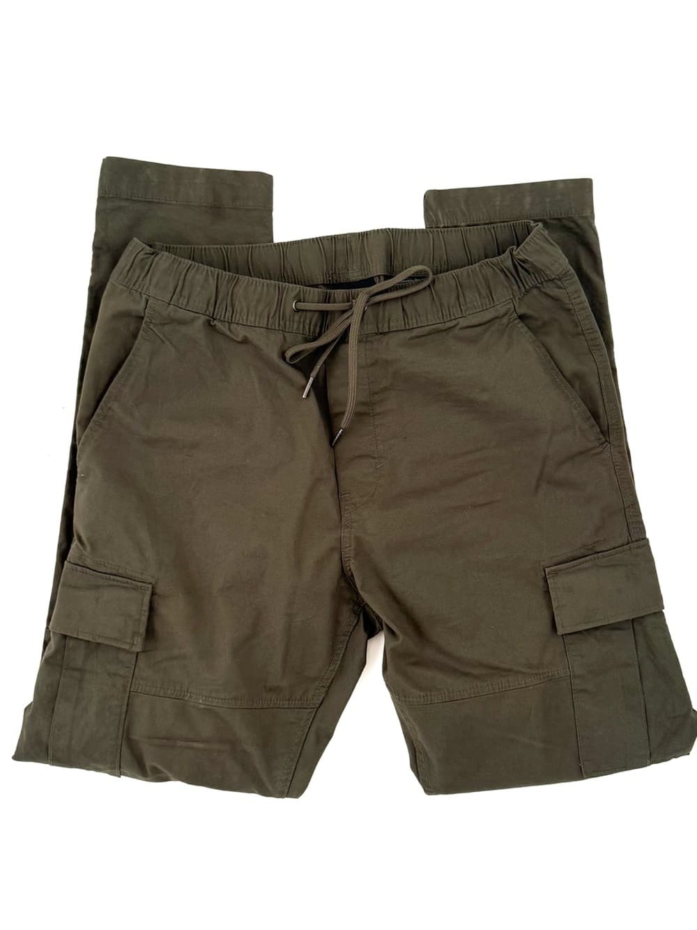 H&M Cargo Cotton Jogger Pants Green Dark Olive Slim Mens M - Thumbnail 9