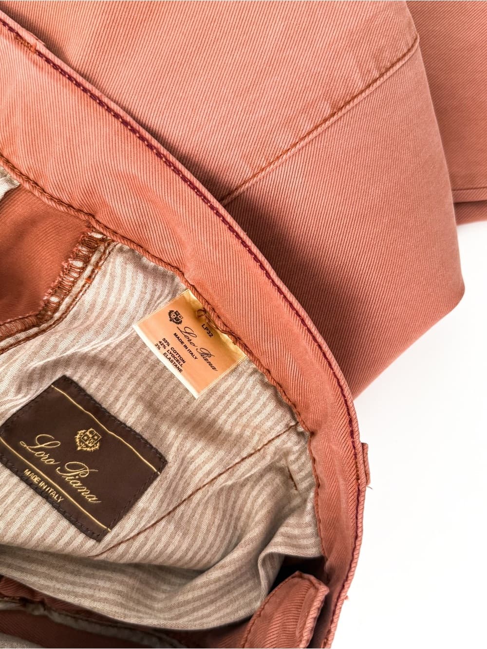 Loro Piana Slim Fit Chino Pants Mens 32 Dusty Rose Made in Italy - Thumbnail 4