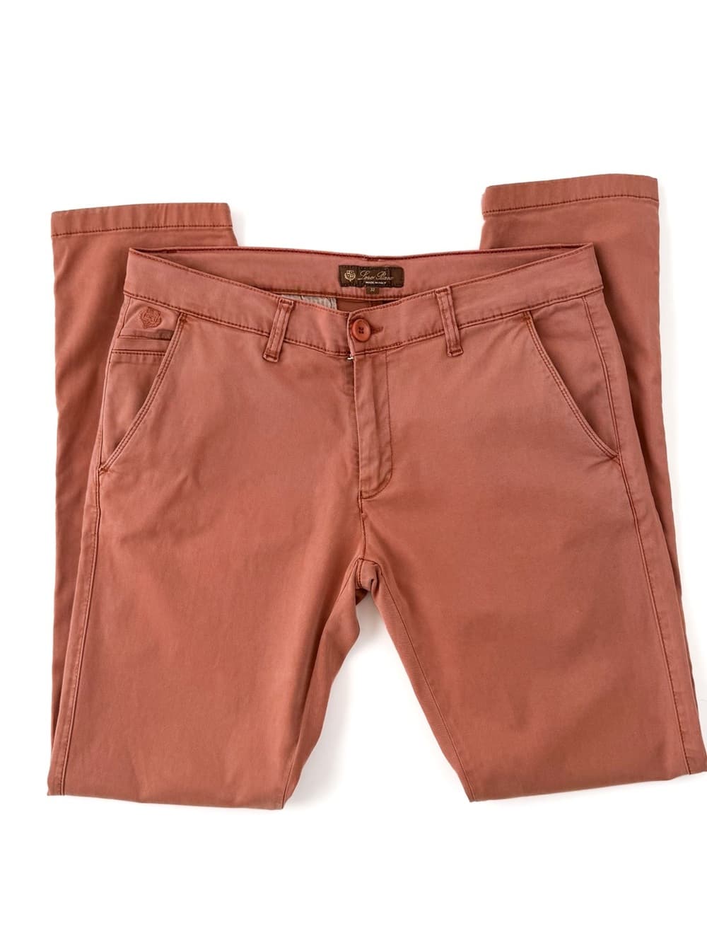 Loro Piana Slim Fit Chino Pants Mens 32 Dusty Rose Made in Italy - Thumbnail 13