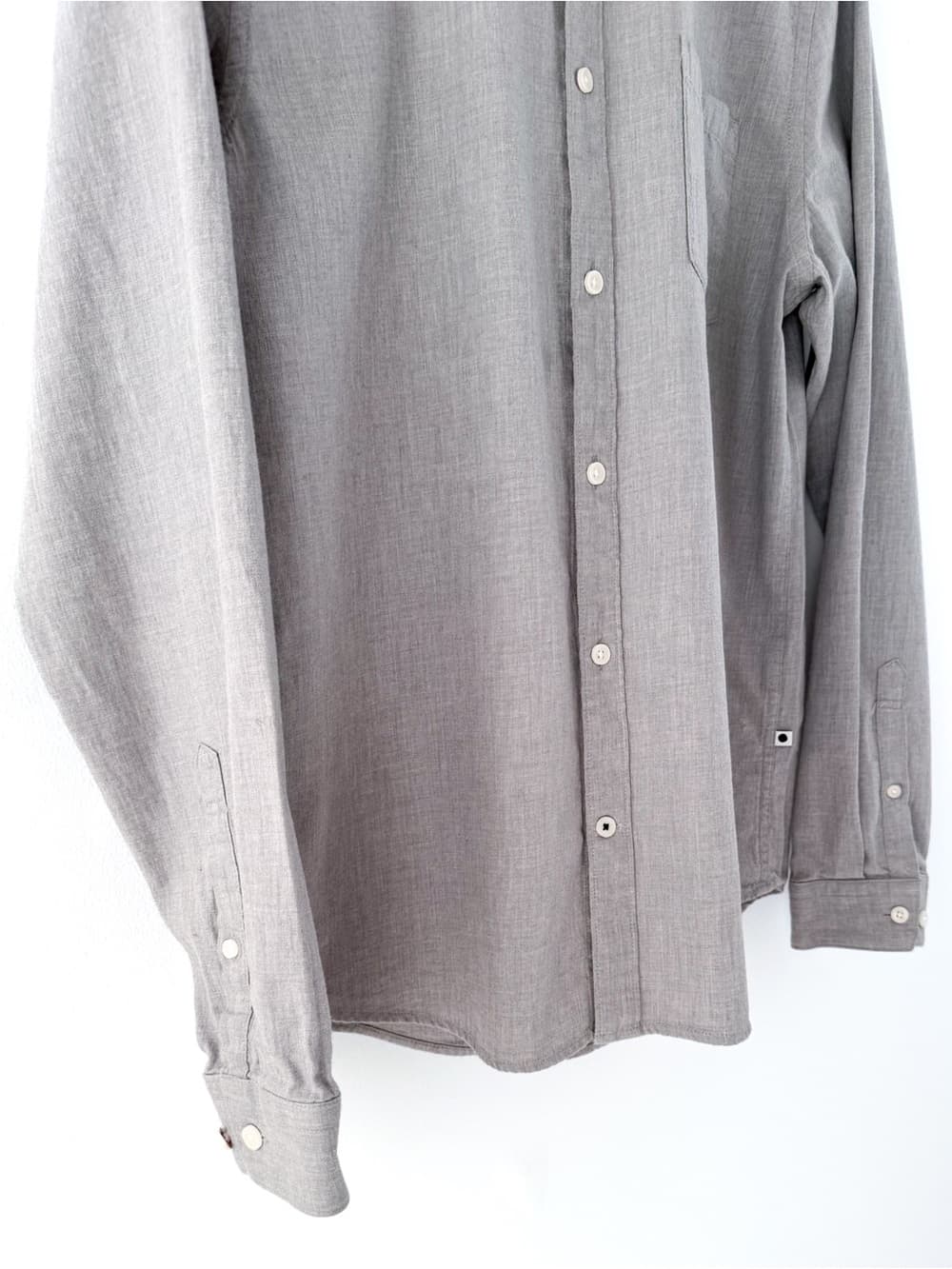 NN07 Casual Button Down Shirt Lightweight Gray Mens XL End on End Cotton - Thumbnail 7