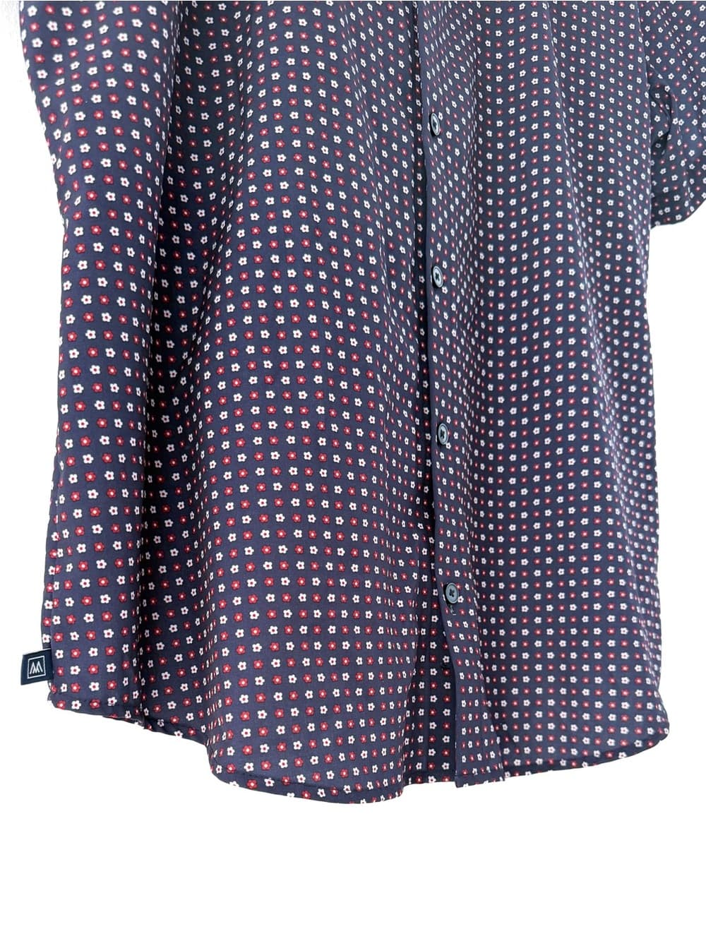 NEW Mizzen + Main Pattern Print Button Down Sport Shirt Short Sleeve Navy Men XL - Thumbnail 6