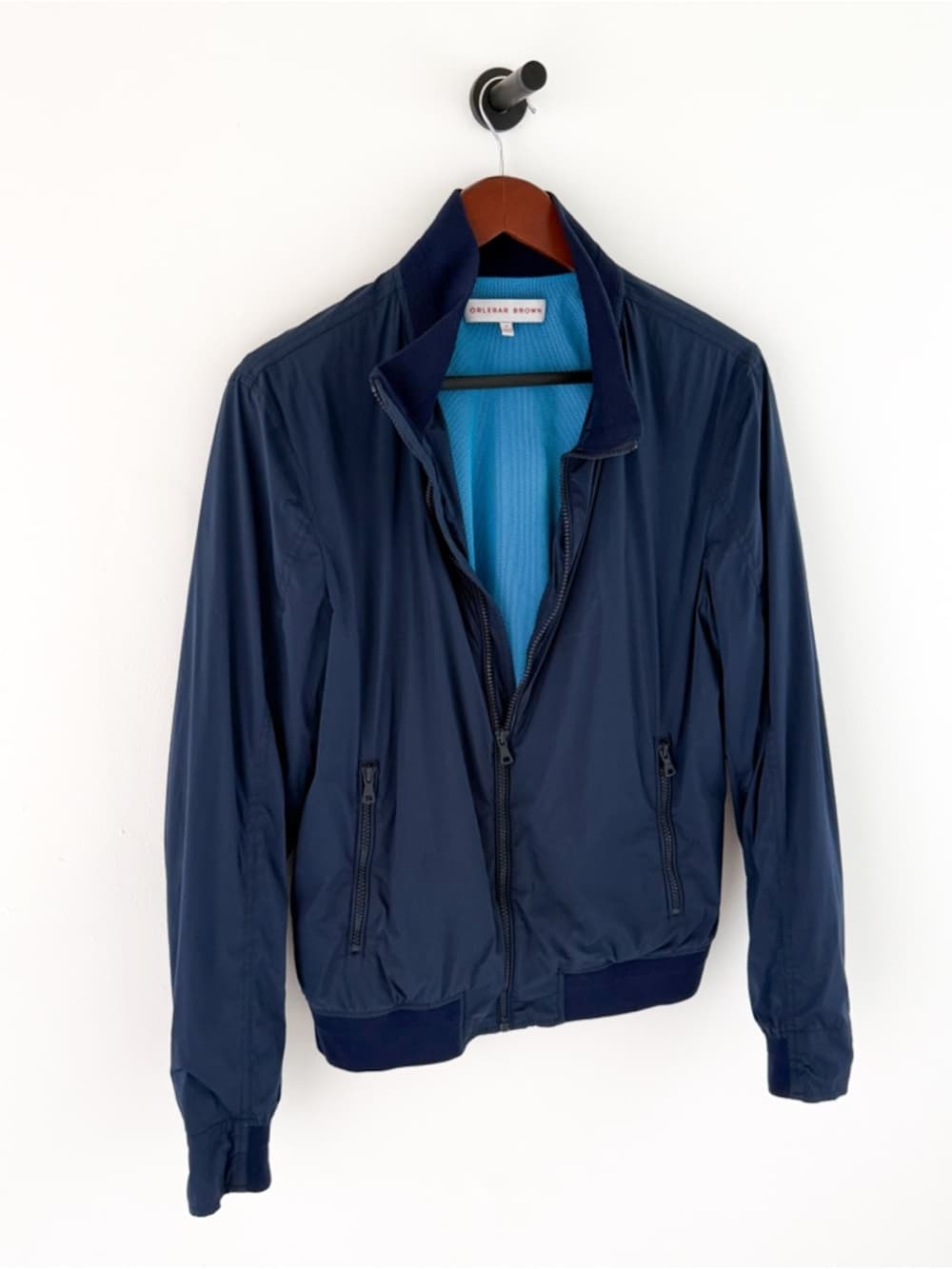 Orlebar Brown Windbreaker Bomber Jacket Spring Navy Blue Men's Size M - Thumbnail 6
