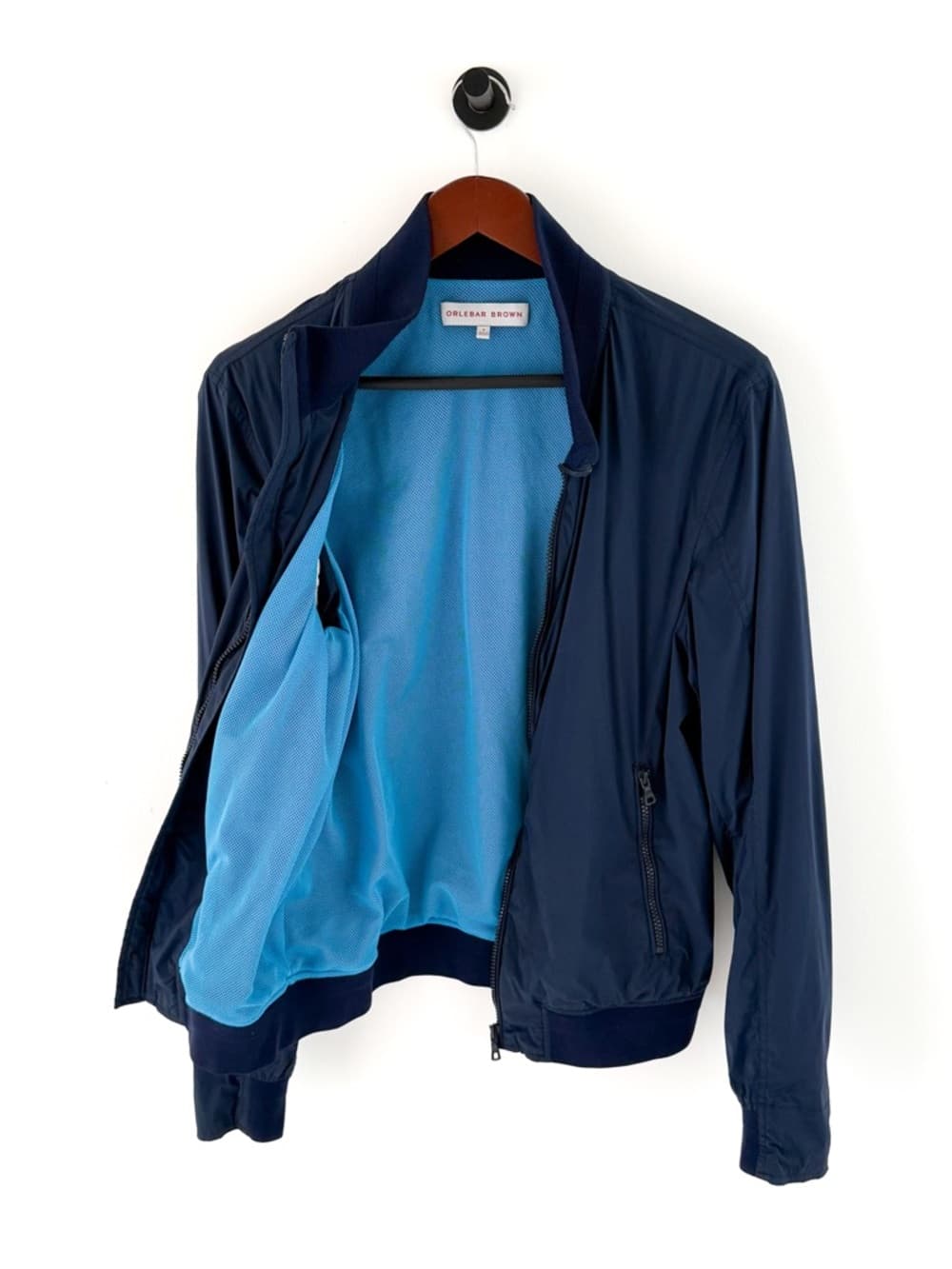 Orlebar Brown Windbreaker Bomber Jacket Spring Navy Blue Men's Size M - Thumbnail 2