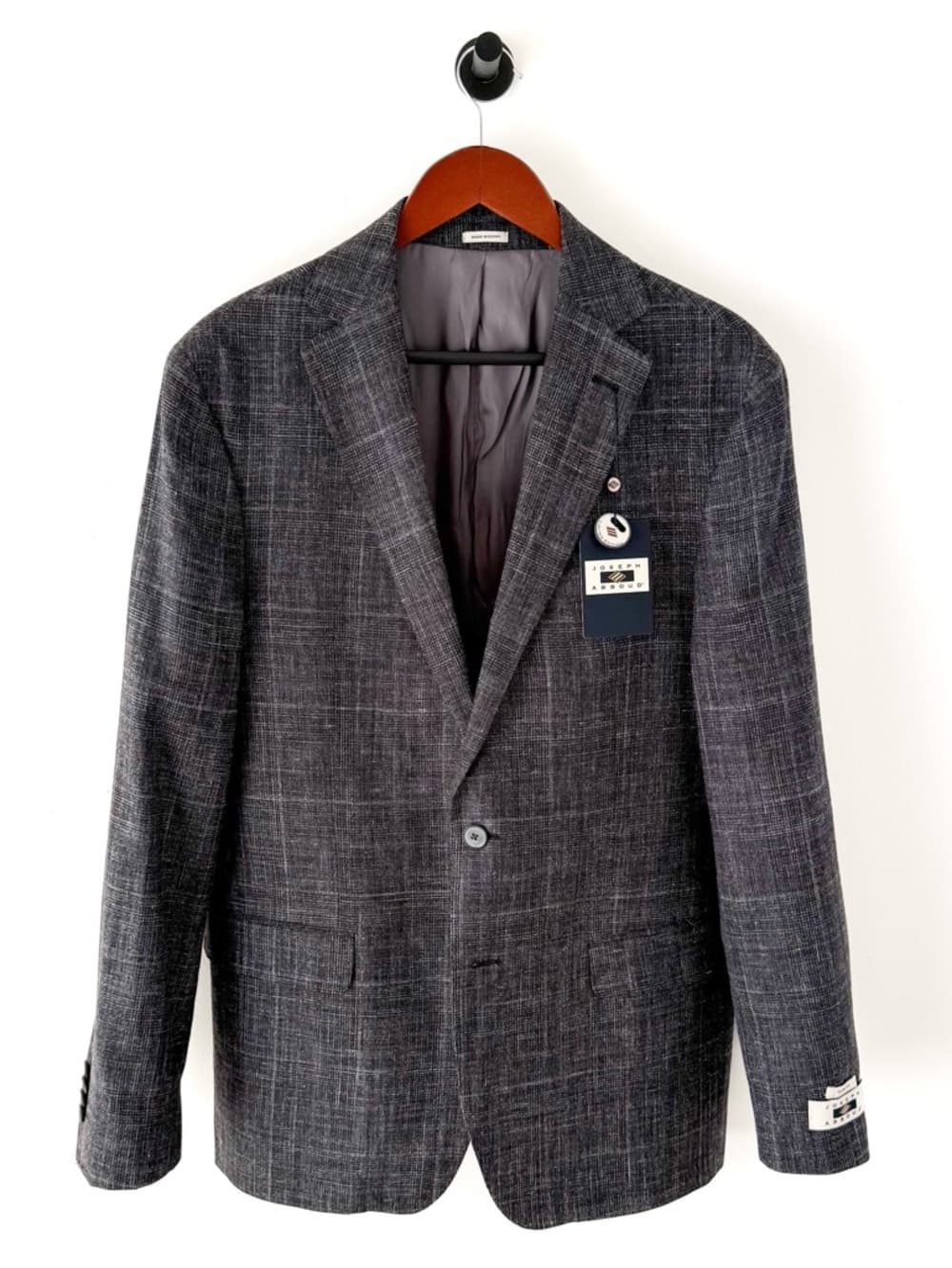 New Joseph Abboud Wool Silk Linen Sport Coat Blazer Glen Plaid Men's 42L - Thumbnail 13
