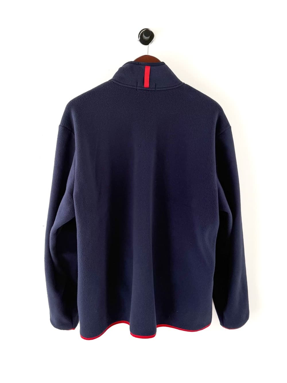 New Polo Ralph Lauren Fleece Pullover Quarter Button Up Navy Mens L - Thumbnail 8