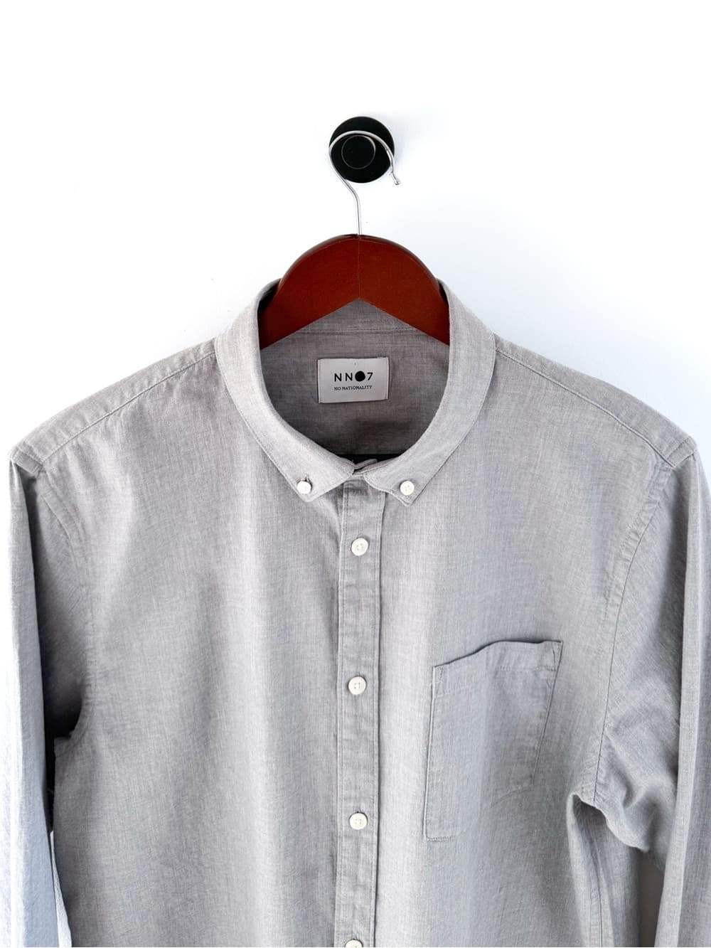 NN07 Casual Button Down Shirt Lightweight Gray Mens XL End on End Cotton - Thumbnail 5