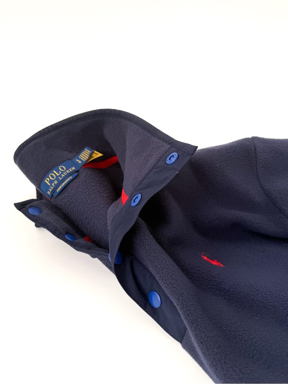 New Polo Ralph Lauren Fleece Pullover Quarter Button Up Navy Mens L - Thumbnail 9