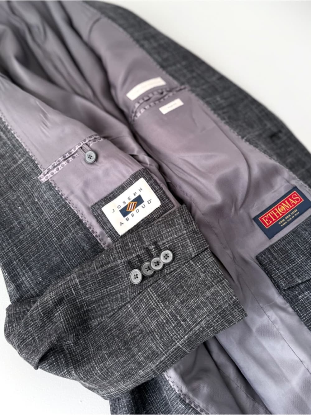 New Joseph Abboud Wool Silk Linen Sport Coat Blazer Glen Plaid Men's 42L - Thumbnail 5