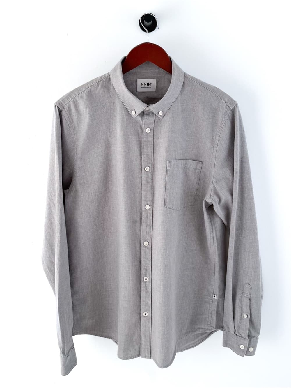 NN07 Casual Button Down Shirt Lightweight Gray Mens XL End on End Cotton - Thumbnail 4