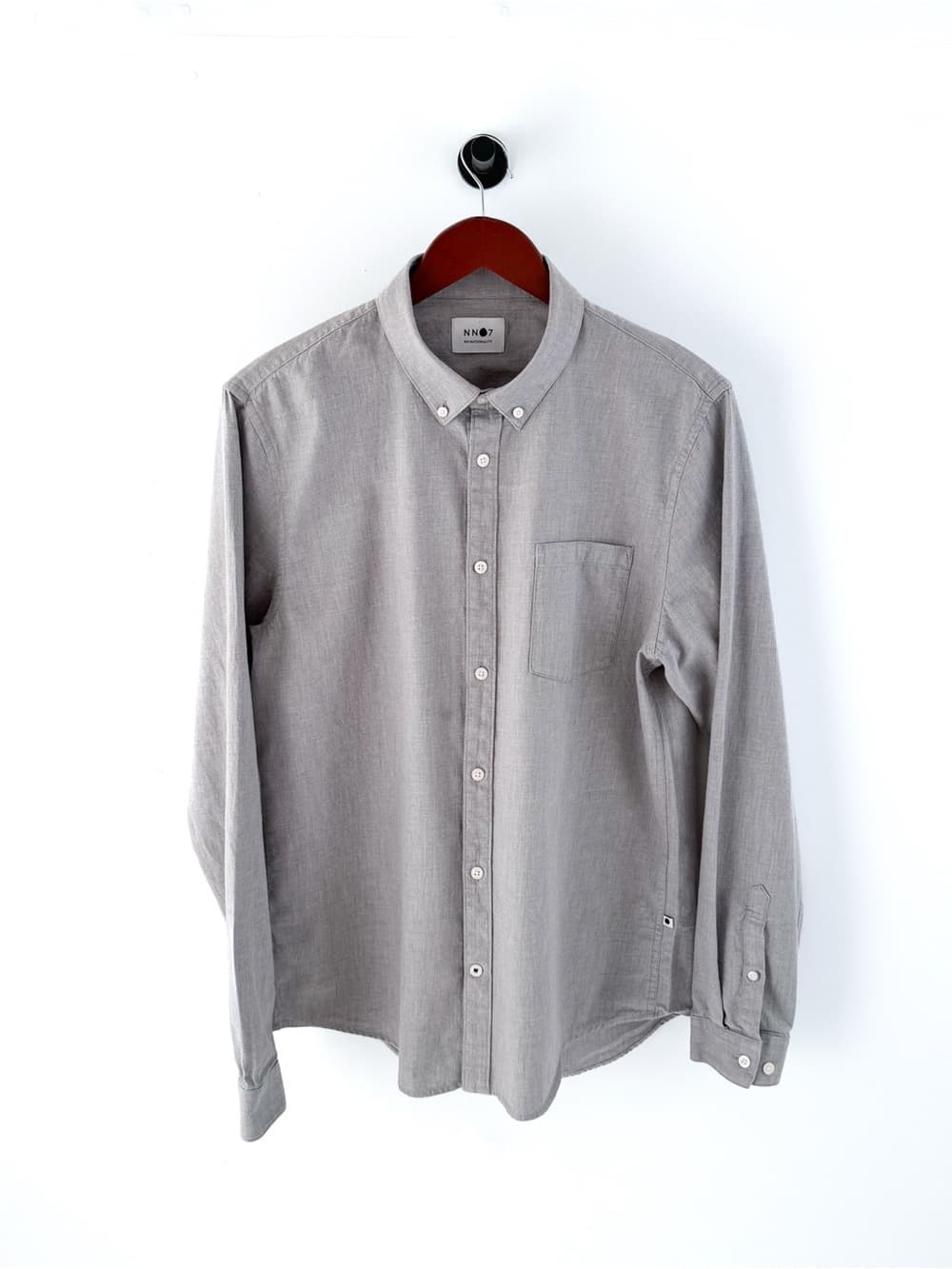 NN07 Casual Button Down Shirt Lightweight Gray Mens XL End on End Cotton - Thumbnail 3