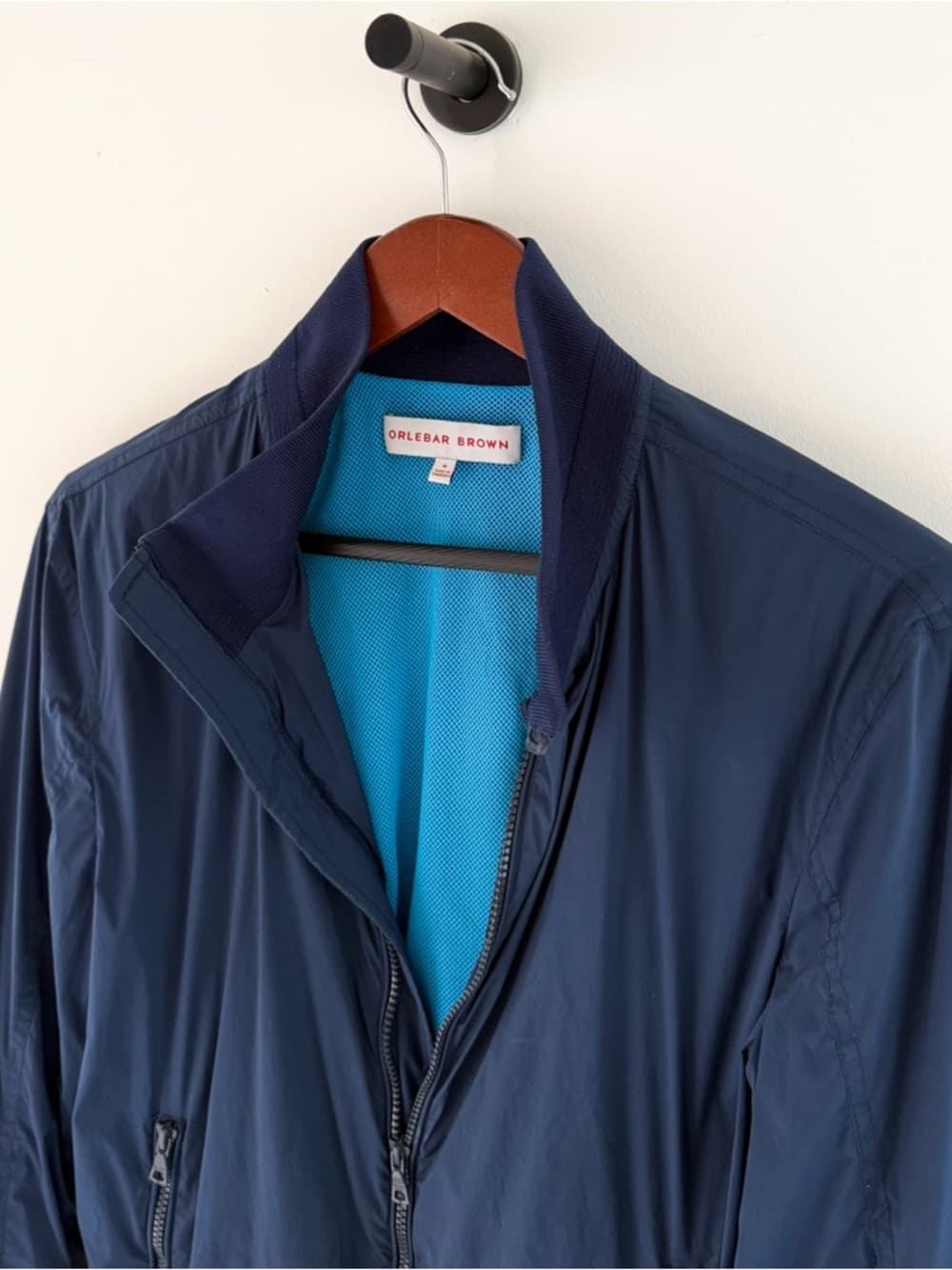 Orlebar Brown Windbreaker Bomber Jacket Spring Navy Blue Men's Size M - Thumbnail 7