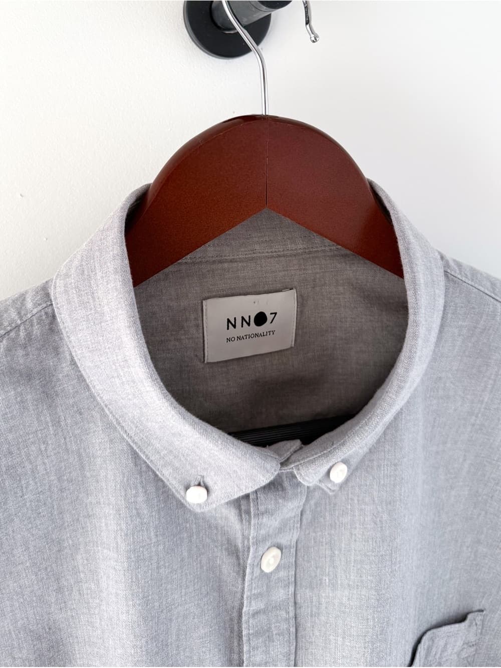 NN07 Casual Button Down Shirt Lightweight Gray Mens XL End on End Cotton - Thumbnail 6