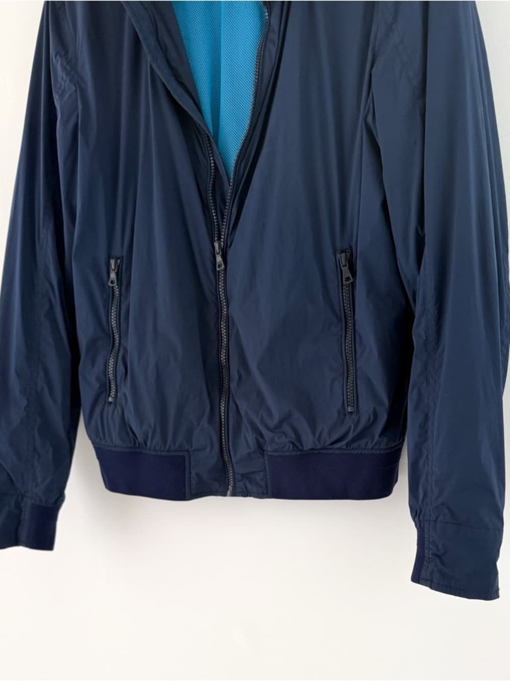 Orlebar Brown Windbreaker Bomber Jacket Spring Navy Blue Men's Size M - Thumbnail 8