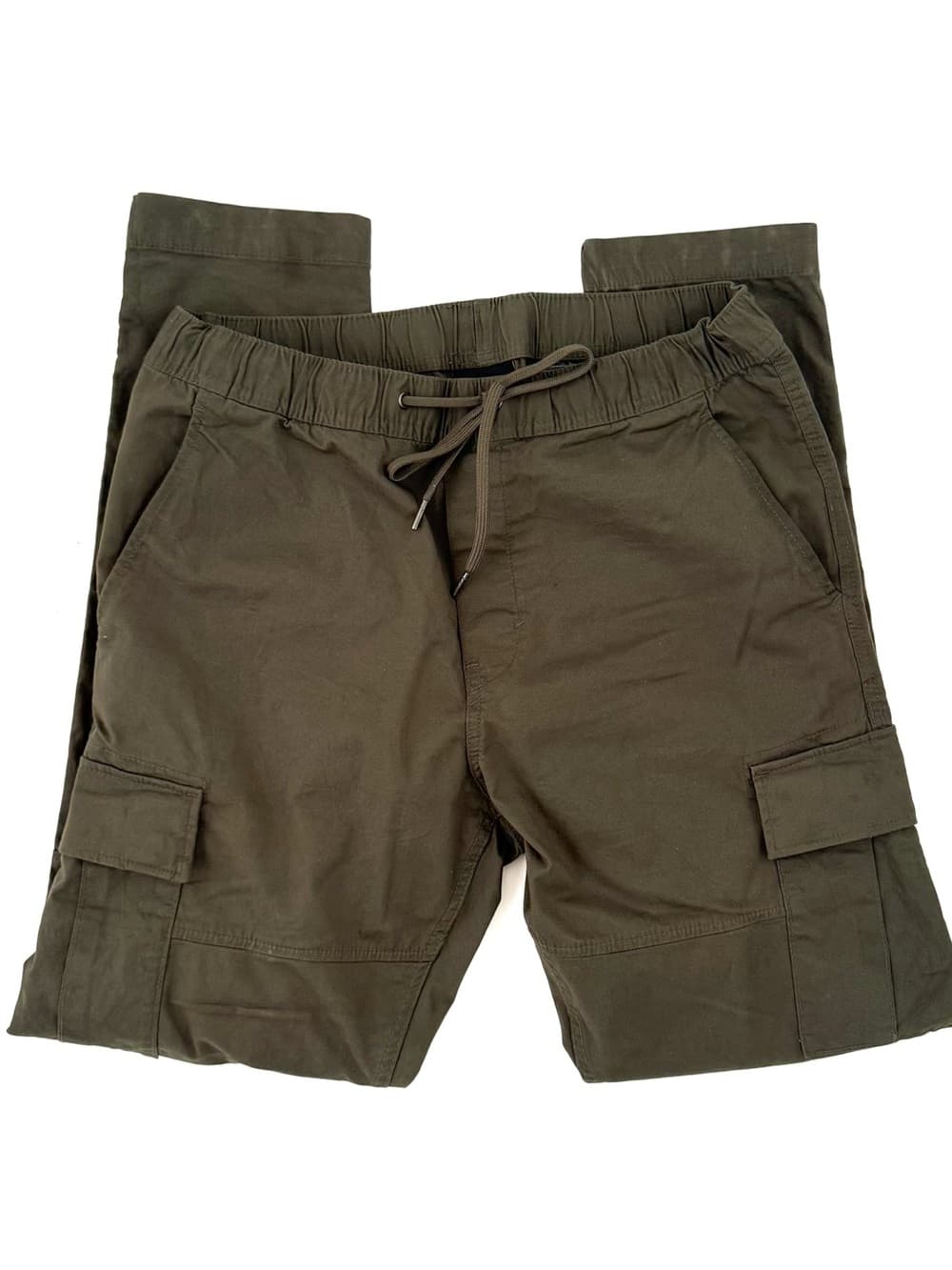 H&M Cargo Cotton Jogger Pants Green Dark Olive Slim Mens M - Thumbnail 8