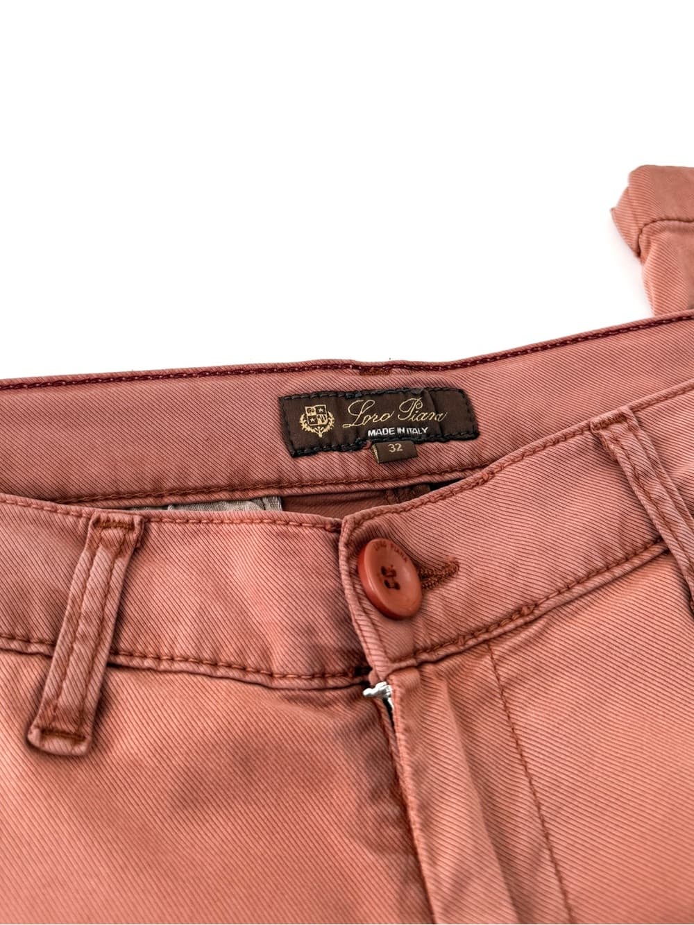 Loro Piana Slim Fit Chino Pants Mens 32 Dusty Rose Made in Italy - Thumbnail 2