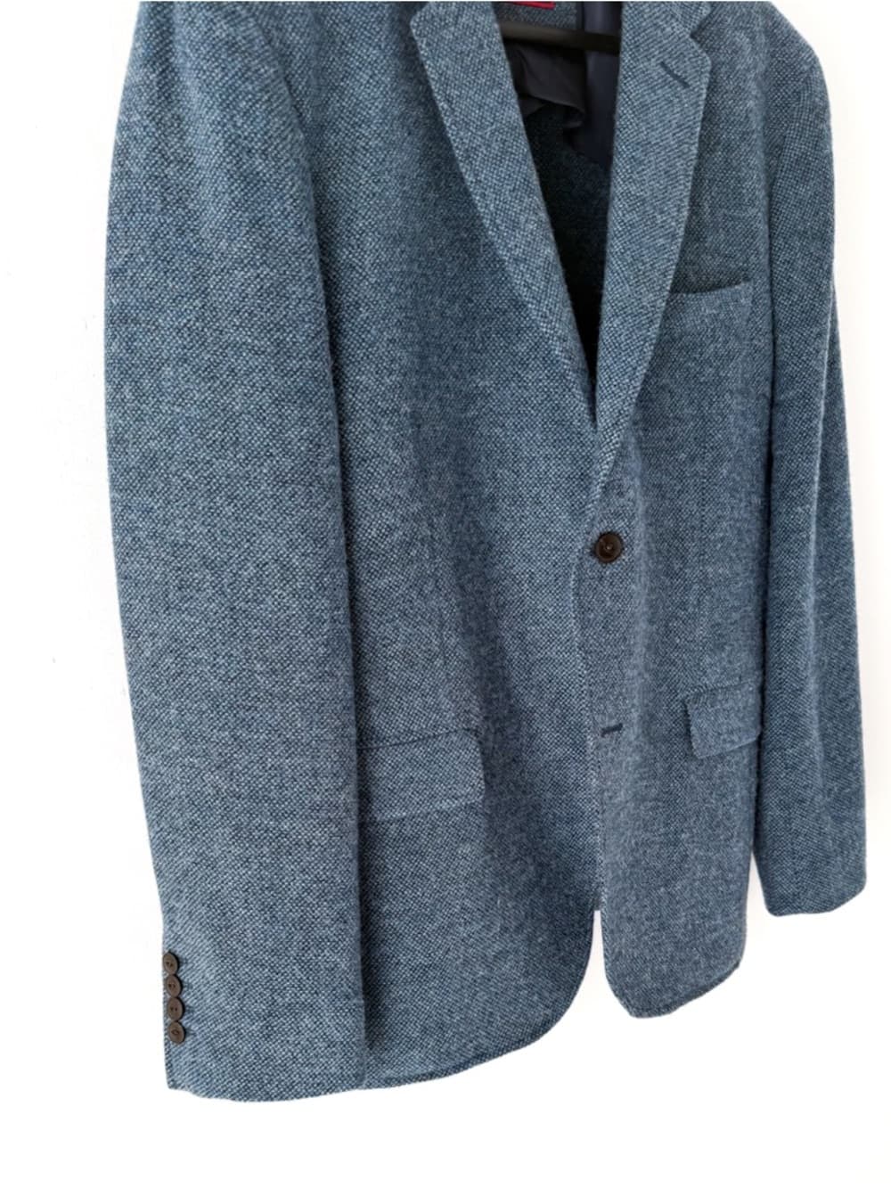 New UNTUCKit Flannel Italian Wool Blazer Sport Coat Piper Blue Mens 40R - Thumbnail 11