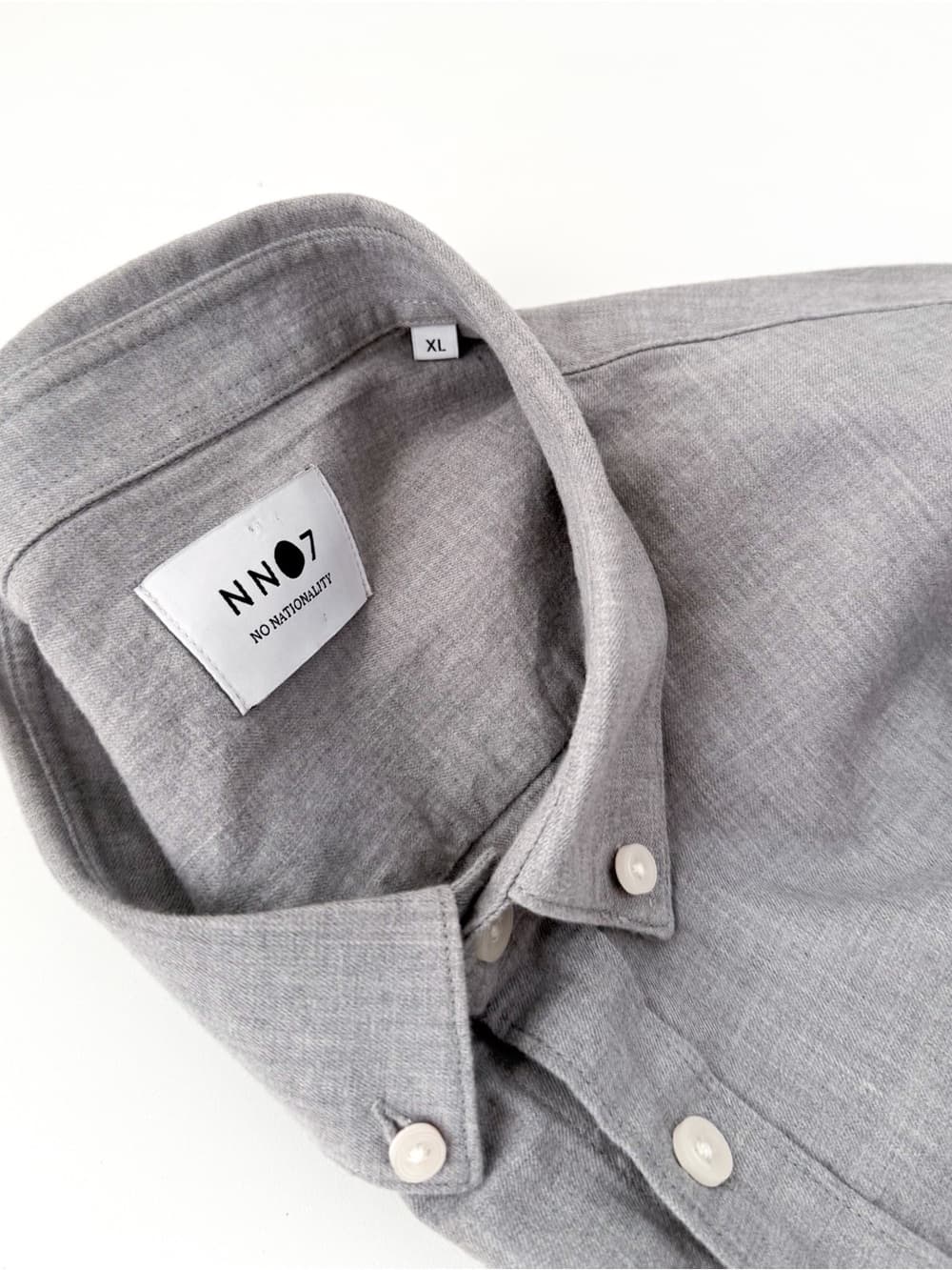 NN07 Casual Button Down Shirt Lightweight Gray Mens XL End on End Cotton - Thumbnail 2
