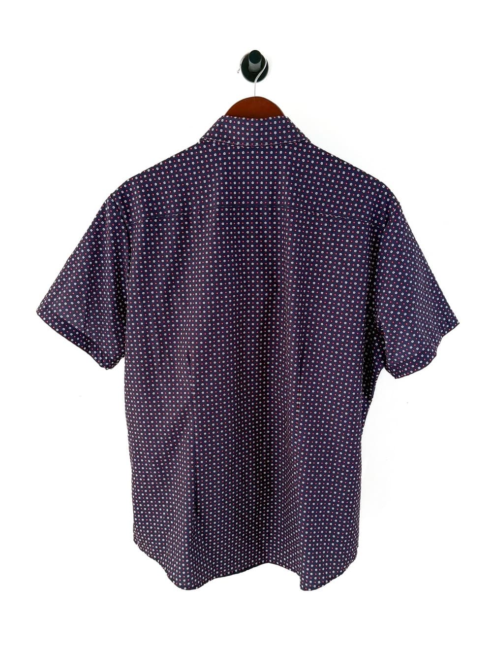 NEW Mizzen + Main Pattern Print Button Down Sport Shirt Short Sleeve Navy Men XL - Thumbnail 8